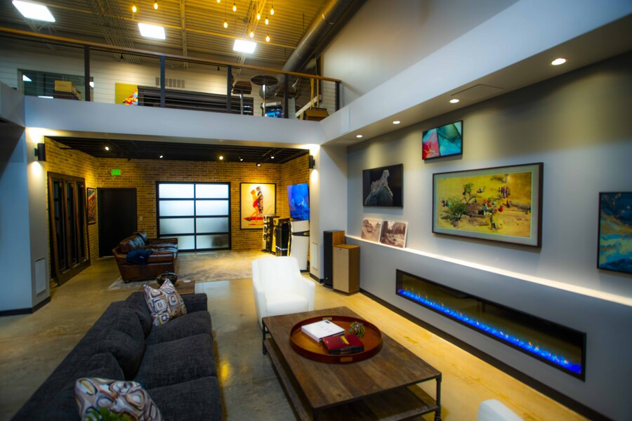 DeVance Electronic Lifestyle’s showroom with several smart technologies and audio-video components on display.